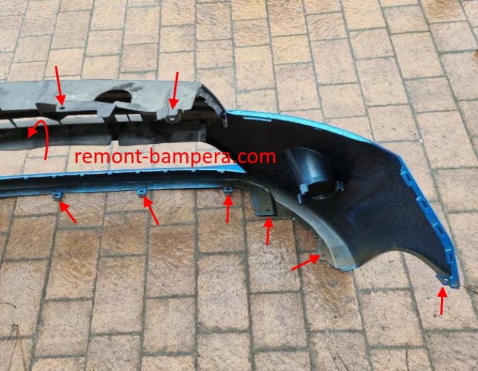 front bumper attachment points Suzuki Celerio II (2014-2023)