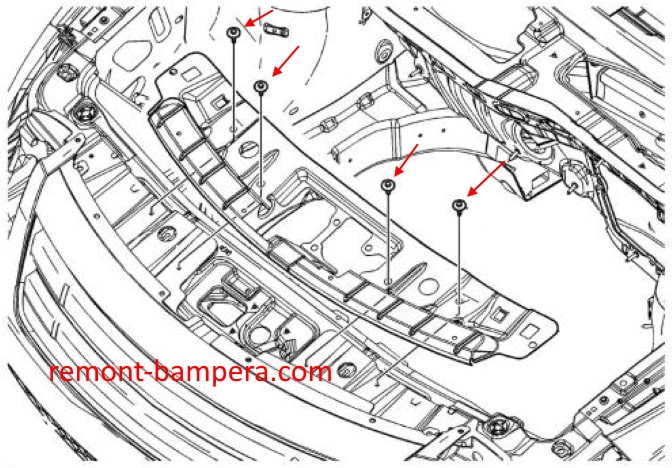 Front bumper mounting diagram Suzuki XL7 II (2006-2009)