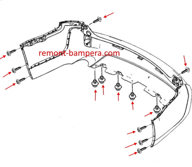 rear bumper attachment points Suzuki XL7 II (2006-2009)