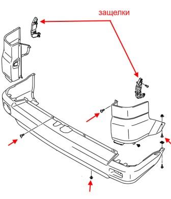 diagram rear bumper Suzuki APV