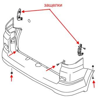 diagram rear bumper Suzuki APV