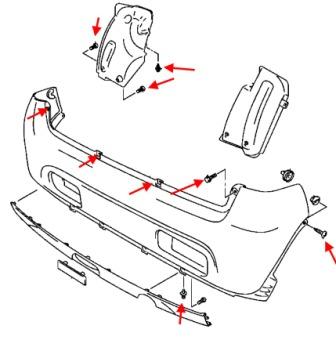 diagram rear bumper Suzuki Ignis (2000-2006)