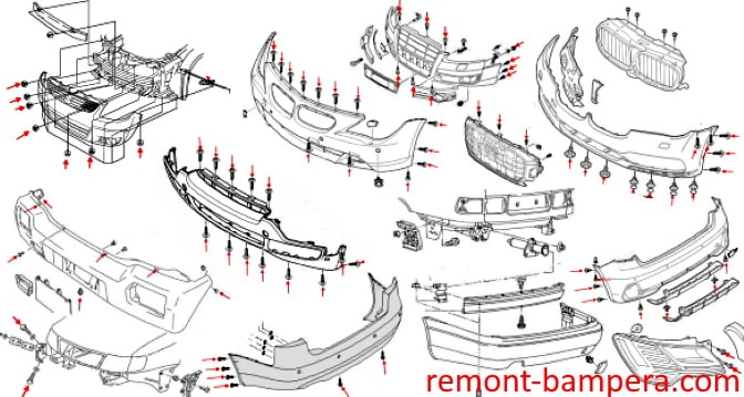 Bumper mounting schemes