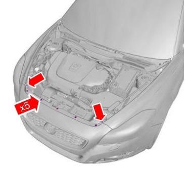 the scheme of fastening of the front bumper Volvo C30