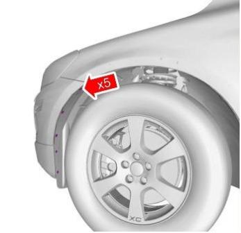 the scheme of fastening of the front bumper Volvo C30