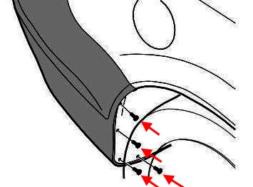 esquema de montaje del parachoques trasero Volvo C70 (2006-2013)