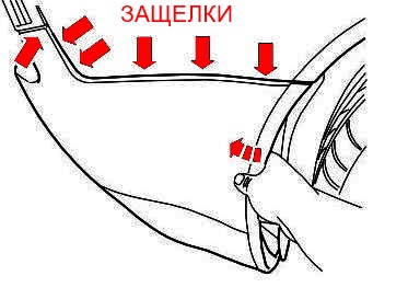 esquema de montaje del parachoques trasero Volvo C70 (2006-2013)