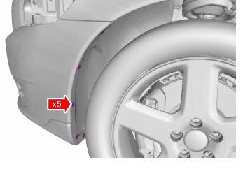 the scheme of fastening of the front bumper Volvo S40 V50 (2004-2012)