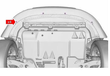 the scheme of fastening of the front bumper Volvo S40 V50 (2004-2012)