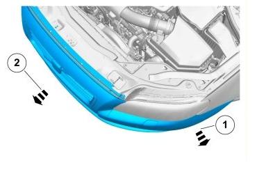 the scheme of fastening of the front bumper Volvo S40 V50 (2004-2012)