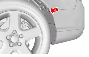 the scheme of fastening of the rear bumper Volvo S40 V50 (2004-2012)