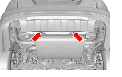 the scheme of fastening of the rear bumper Volvo S60, XC60, XC70 (after 2010)