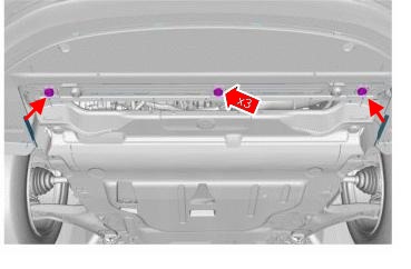 the scheme of fastening of the front bumper Volvo S80 (2006-2016)