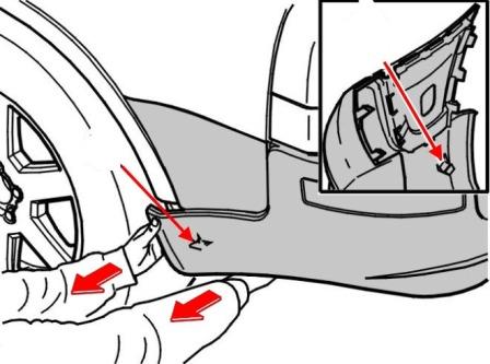 esquema de montaje del parachoques trasero Volvo XC90 (2002-2014)