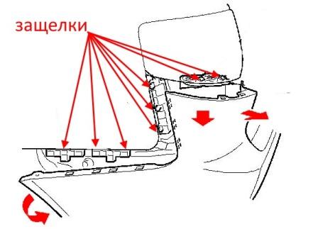 schema montaggio paraurti posteriore Acura MDX (2006-2013)