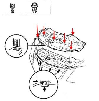 Diagrama de montaje del parachoques delantero del Acura RL (2005-2012)