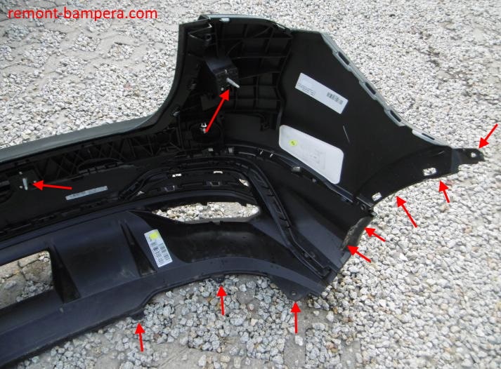 rear bumper attachment points Audi Q3 II F3 (2018+)