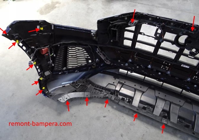 points de fixation du pare-chocs avant Audi Q8 I (2018+)