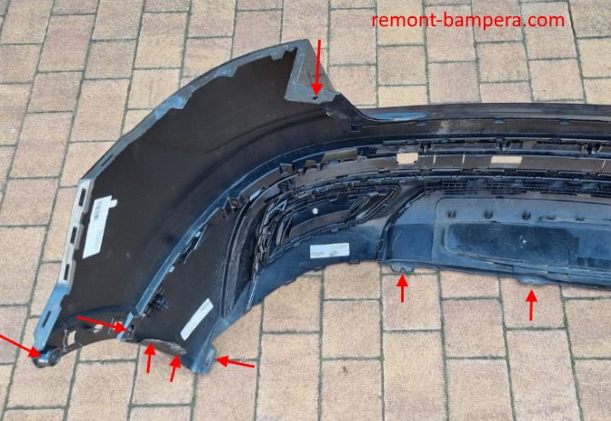 punti di fissaggio paraurti posteriore Audi Q8 I (2018+)