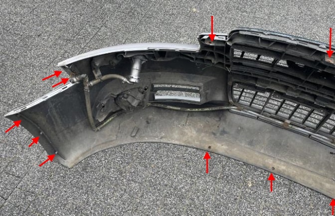 points d'attache du pare-chocs avant Audi A6 III C6 (2004-2011)