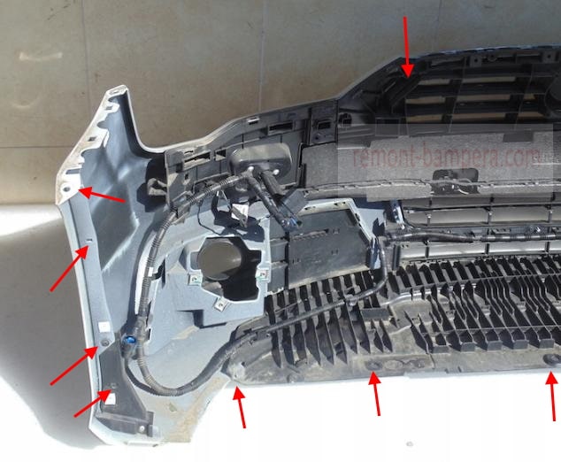 puntos de enganche del parachoques delantero Audi A7 I 4G (2010-2018)