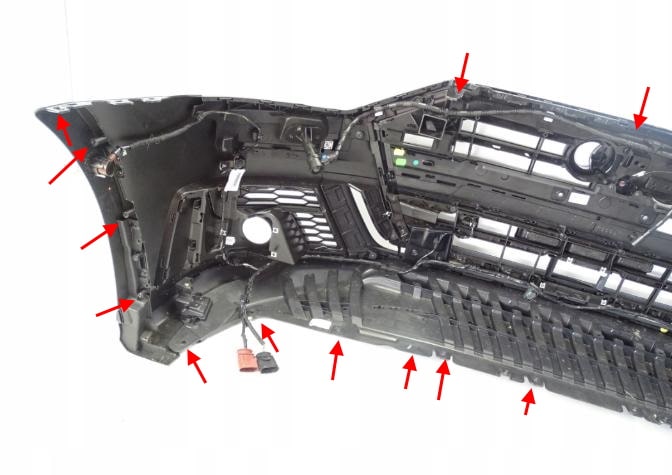 puntos de fijación del parachoques delantero Audi A8 IV D5 (2017+)