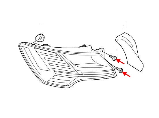 Esquema de montaje de la luz trasera Audi e-tron I (2018+)