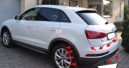 points de fixation pare-chocs arrière Audi Q3 I 8U (2011-2018)