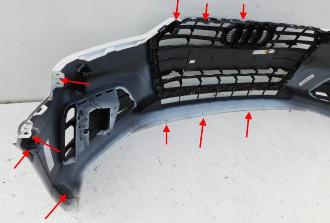 puntos de fijación del parachoques delantero Audi A5 II (2016+)