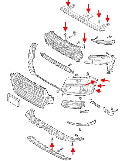 Comment enlever le pare-chocs avant et arrière Audi Q7 4M (2015+)