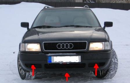 points de fixation pare-chocs avant AUDI 80 B4