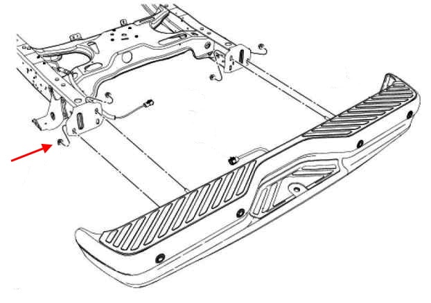 Ford Econoline (E-Series) Montageplan für Heckstoßstange