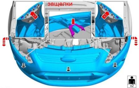 Montageplan für Ford C-Max 2 Frontstoßstange (nach 2010)