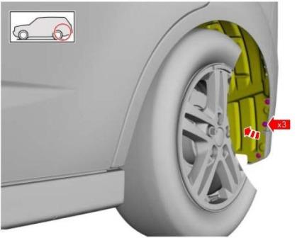 Montageplan für die hintere Stoßstange des Ford C-Max 2 (nach 2010)