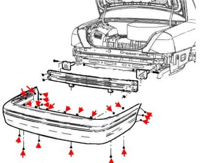 schema montaggio paraurti posteriore Ford Crown Victoria