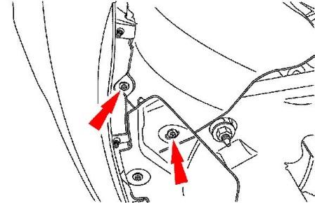 Montageplan für die vordere Stoßstange des Ford Edge 1 (2006-2014)