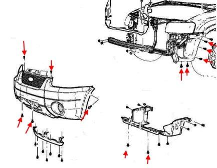 Montageplan für vordere Stoßstange Ford Escape (ab 2001 - 2007)