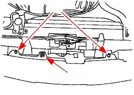 Montageplan für die vordere Stoßstange des Ford Escort