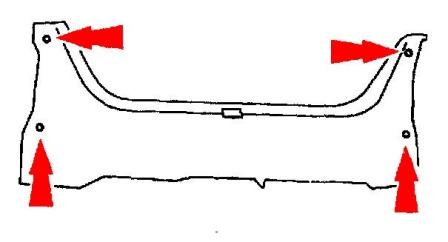 Montageplan für die hintere Stoßstange des Ford Escort