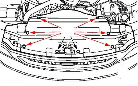 Montageplan für Frontstoßstange Ford Expedition II (2003 - 2006)