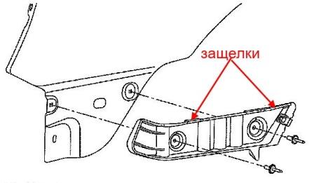 Montageplan der vorderen Stoßstange Ford Five Hundred