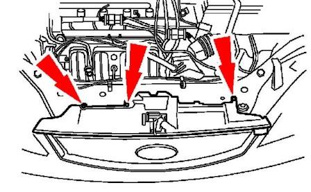 Montageplan für den Kühlergrill des Ford Grill 1 (1998-2005)