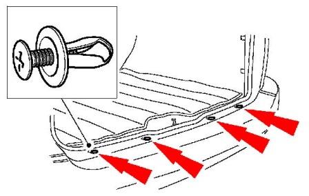 Montageplan für Heckstoßstange Ford Focus 1 (1998-2005)