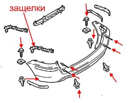 Montageplan für Heckstoßstange Ford Fusion (2002 - 2012)