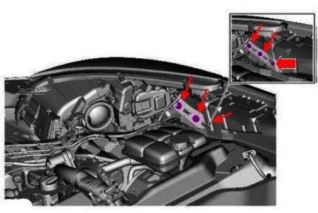 схема крепления переднего бампера Ford Kuga