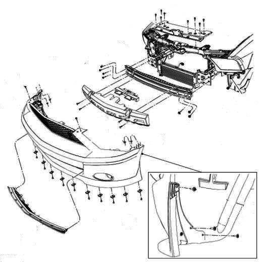 Ford Mustang Frontstoßstangen-Montageschema (2005-2014)