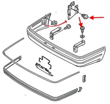 Montageplan für die hintere Stoßstange des Ford Sierra