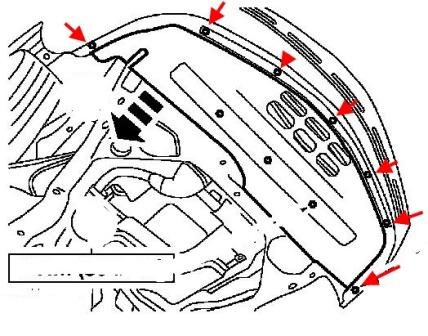 Montageplan für vordere Stoßstange Ford Taurus (2000–2007)