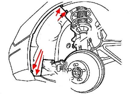 Montageplan für vordere Stoßstange Ford Taurus (2000–2007)