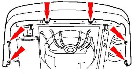 Ford Taurus (2000-2007) Montageplan für die hintere Stoßstange